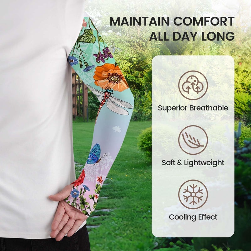 YPHCDO Store Gardening Sleeves Farm Sun Protection Arm Cooling Sleeves Thorn Proof Garden for Women Men with Thumb Hole - Image 1